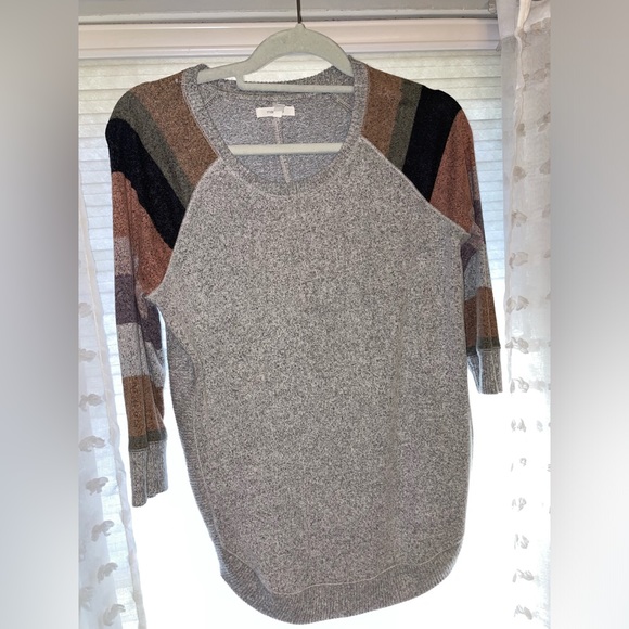 Maurice’s baseball sleeve sweater tee with stripes - Picture 1 of 1